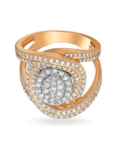 Buy Exquisite Floral Diamond Ring in White and Rose Gold at Best Price |  Tanishq UAE