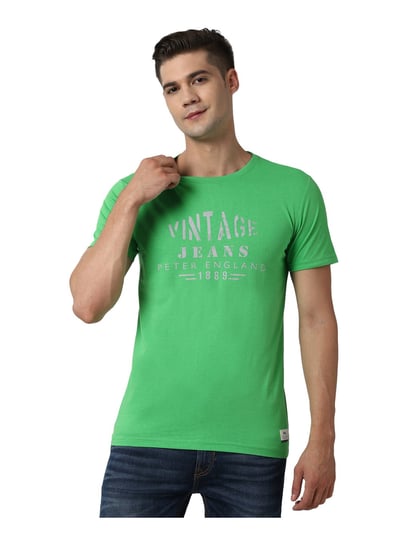 Peter England Green Crew Neck T-shirt