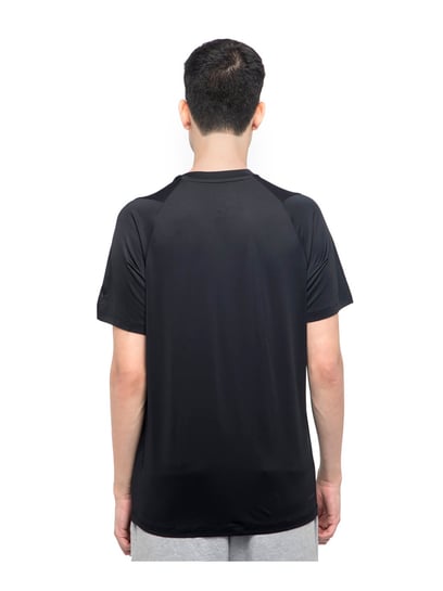 Under Armour Black Cotton Regular Fit Printed Sports T-Shirt