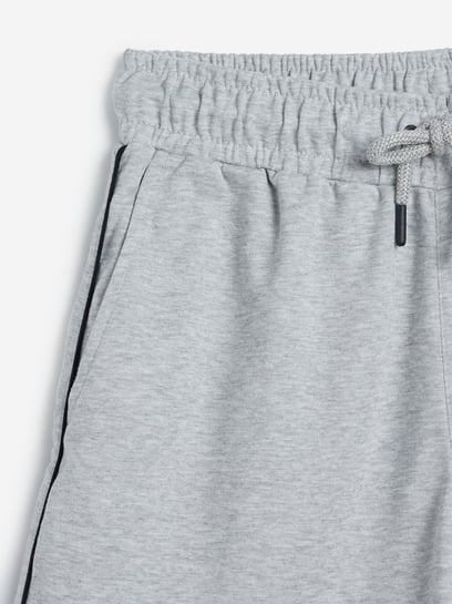 Studiofit by Westside Solid Grey Relaxed Fit Running Shorts