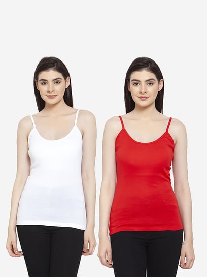 Buy Friskers Red Cotton Camisole for Women Online @ Tata CLiQ