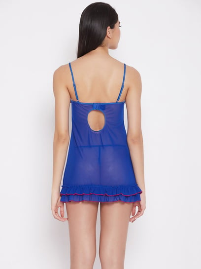 Buy Secrets By ZeroKaata Blue Lace Babydoll With Panty for Women Online @  Tata CLiQ