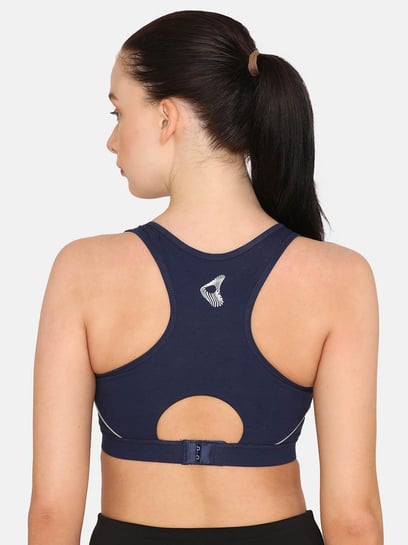 Buy Zelocity by Zivame Navy Wireless Non Padded Sports Bra for