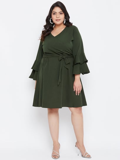 Olive green cheap plus size dress