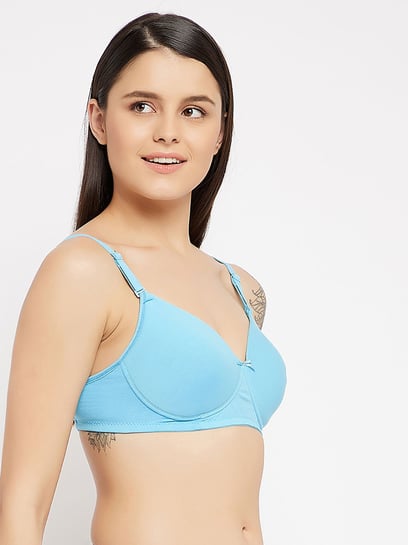 Buy online Sky Blue Polyester Push Up Bra from lingerie for Women by Clovia  for ₹919 at 29% off
