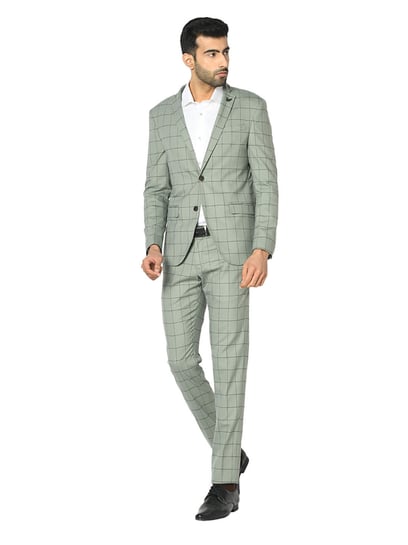 Green check coat outlet pant