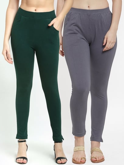 Buy TAG 7 Grey Cotton Leggings for Women Online @ Tata CLiQ