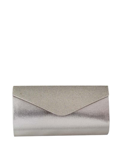 Debut silver outlet clutch bag