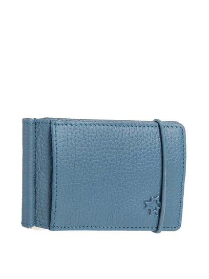 Buy Metro Blue Casual Leather Money Clip Wallet for Men Online At