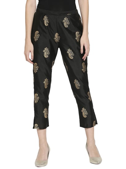 Buy Ira Soleil Black Printed Pants for Women Online @ Tata CLiQ