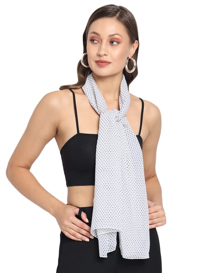 Buy Trend Arrest White Printed Scarf for Women's Online @ Tata CLiQ