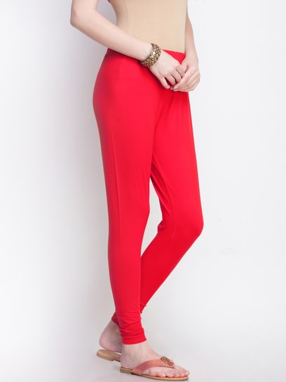 Buy Dollar Missy Red Cotton Leggings for Women's Online @ Tata CLiQ