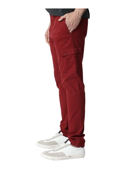 Buy RARE RABBIT Cell- Slim FIT Mens Cargo Trouser - RED (8907279257741, RED,  38) at Amazon.in