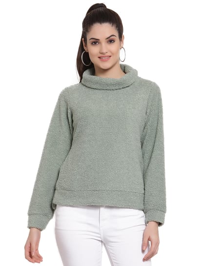 Buy Juelle Green Full Sleeves Sweater 