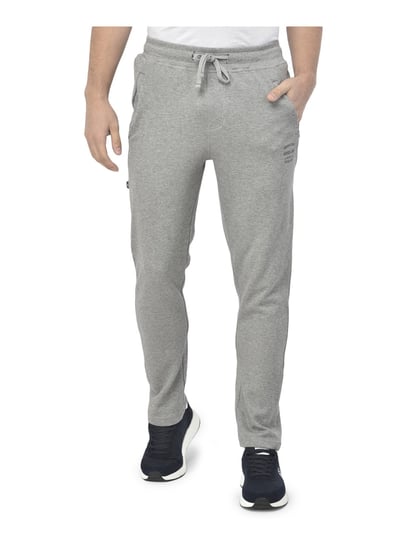 People by Pantaloons Grey Melange Slim Fit Printed Joggers