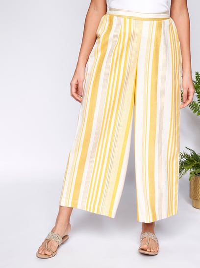 Yellow white deals striped pants