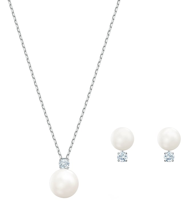 Swarovski Collections Louison Pearl Necklace White Rhodium plating |  Dreamtime Creations
