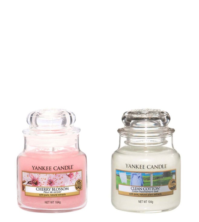 Buy Yankee Candle 2-Piece Cherry Blossom and Clean Cotton Scented Candle  Online @ Tata CLiQ Luxury