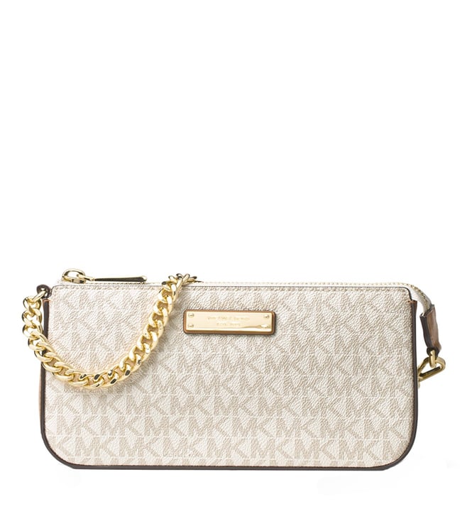 Buy MICHAEL Michael Kors Vanilla Jet Set Large Pouch for Women Online @  Tata CLiQ Luxury