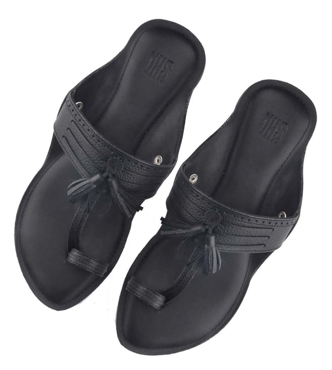 kolhapuri chappal black