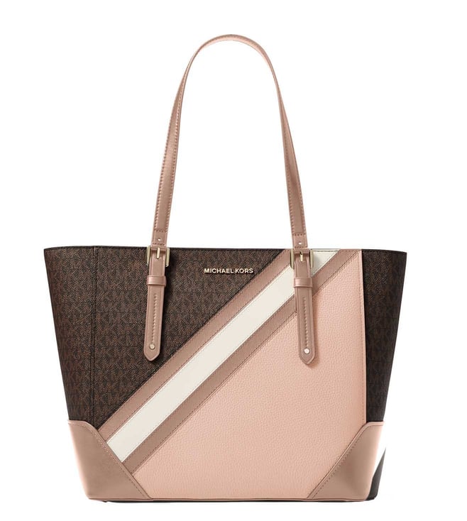 Buy MICHAEL Michael Kors Brown & Soft Pink Aria Small Tote for Women Online  @ Tata CLiQ Luxury
