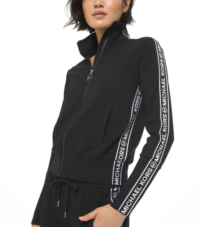 Buy MICHAEL Michael Kors Black Regular Fit Logo Jacket for Women Online @  Tata CLiQ Luxury