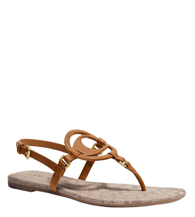 Buy Coach Light Saddle Stone Jeri Signature Thong Sandals for