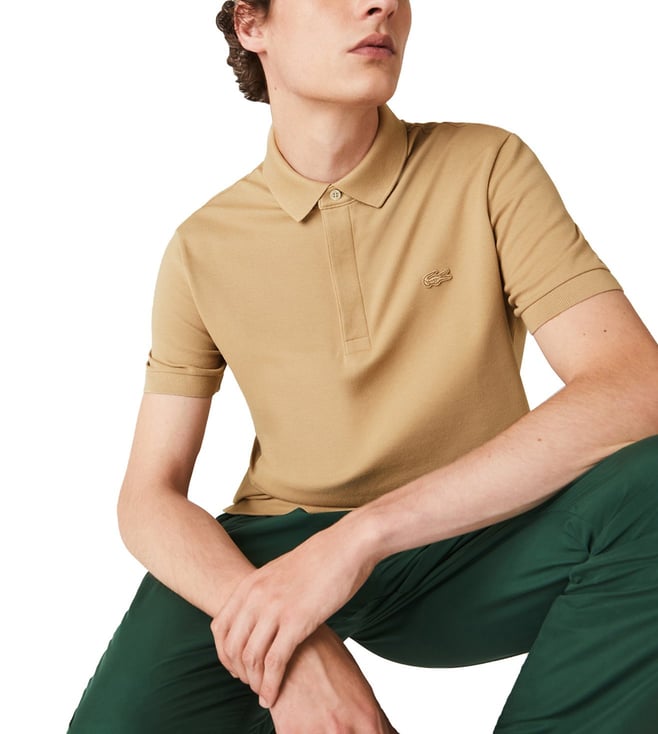 Buy Lacoste Brown Paris Stretch Cotton Pique Polo TShirt for Men