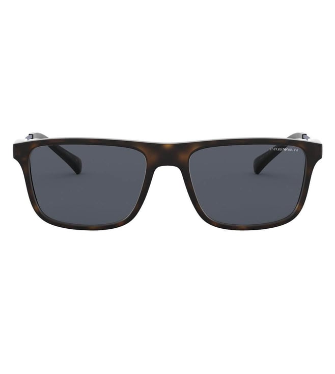 Buy Emporio Armani Brown Combo Rectangular Sunglasses for Men Online ...