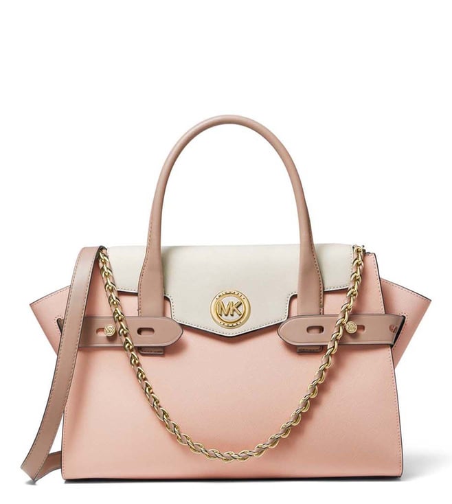 MICHAEL KORS CARMEN SATCHEL IN SAFFIANO LEATHER Woman Fawn