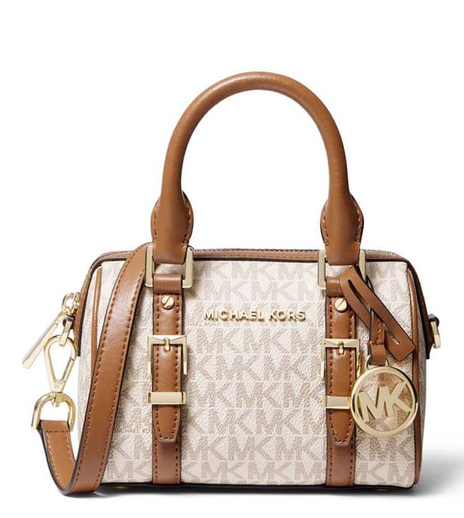 Buy MICHAEL Michael Kors Vanilla & Acron Bedford Legacy Small Satchel  Online @ Tata CLiQ Luxury