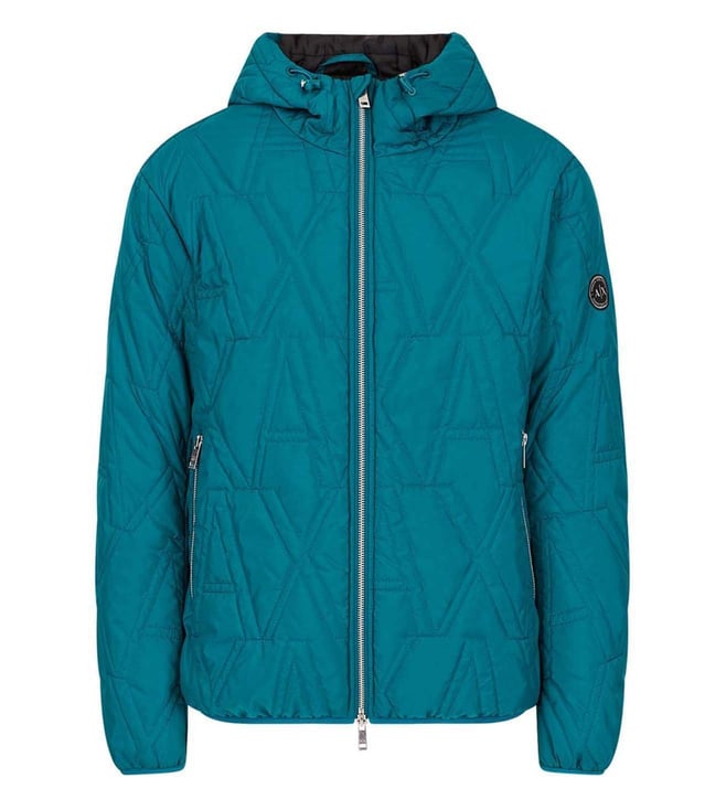 Buy Armani Exchange Everglade Blue Regular Fit Logo Jacket for Men Online @  Tata CLiQ Luxury