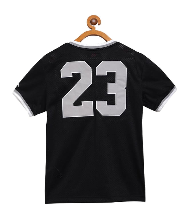 Buy Jordan Kids Black 23 Mesh Jersey Athletic Fit Logo T-Shirt for Boys ...