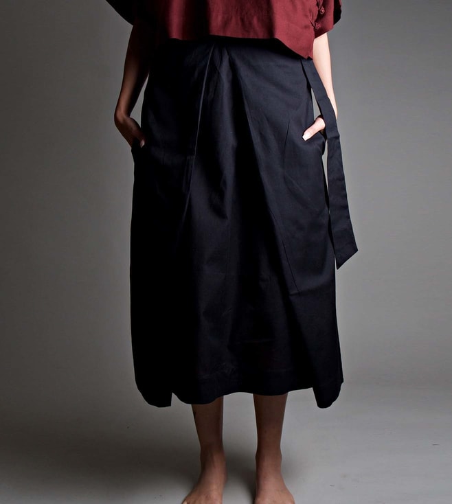 Buy Mapcha Black Half Chuba Midi Skirt ...