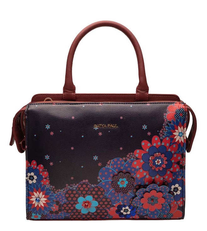 Buy Satya Paul Blue Valley Of Flowers Satchel for Women Online @ Tata ...