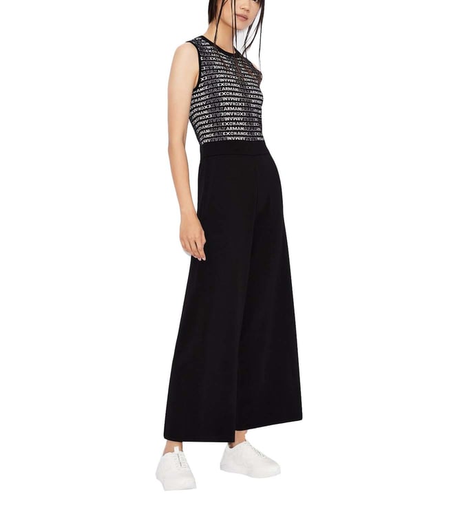 Buy Armani Exchange Black Slim Fit Logo Jumpsuit for Women Online @ Tata  CLiQ Luxury