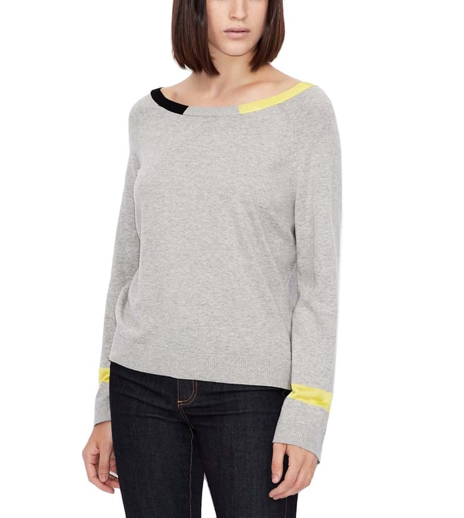 Buy Armani Exchange Grey Regular Fit Sweater for Women Online @ Tata CLiQ  Luxury