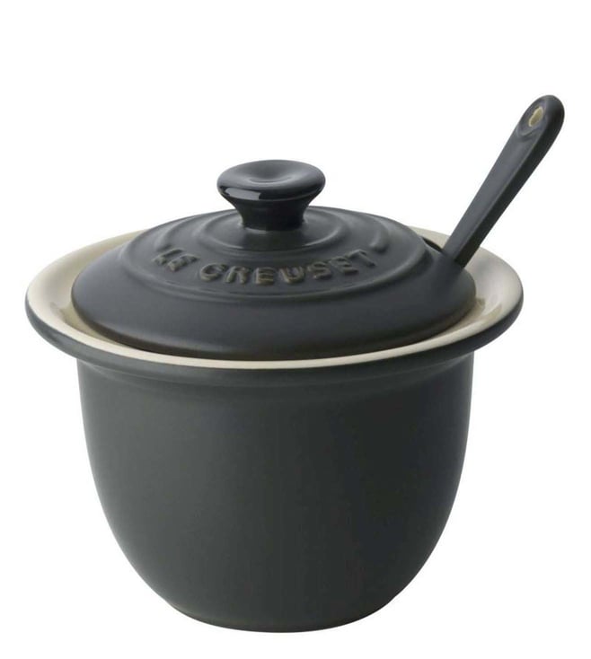 Buy Le Creuset Satin Black Stoneware Indian Condiment Pot Online Tata