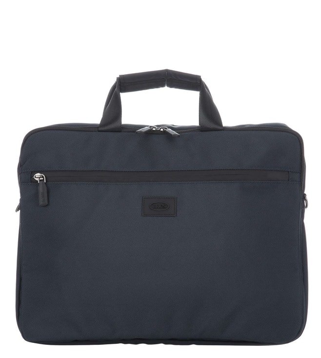Blue for Men Automobili Lamborghini Leather Handbag in Dark Blue Mens Bags Briefcases and laptop bags 