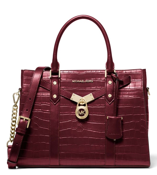 Buy MICHAEL Michael Kors Dark Berry Nouveau Hamilton Large Satchel