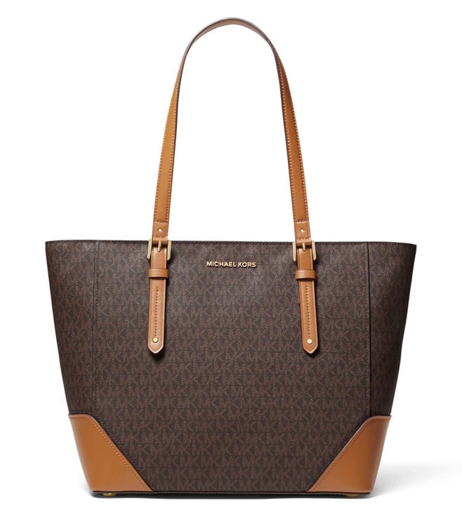 Buy MICHAEL Michael Kors Brown & Acorn Aria Medium Tote for Women Online @  Tata CLiQ Luxury