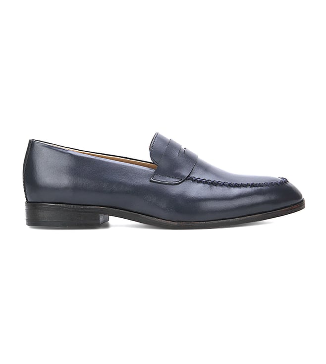 Buy Sosa x Sage Saga Navy Leather Penny Loafers only at Tata CLiQ Luxury