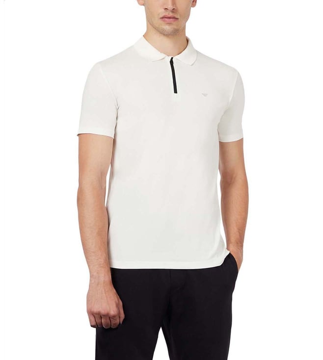 Buy Emporio Armani Bianco Travel Essential Jersey Polo T-Shirt for Men  Online @ Tata CLiQ Luxury