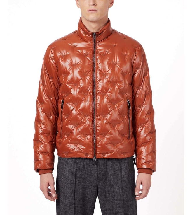 Buy Emporio Armani Brown Regular Fit Quilted Logo Quilted Jacket for Men  Online @ Tata CLiQ Luxury