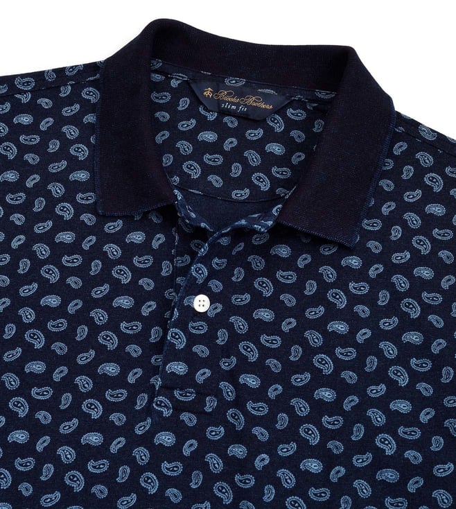 Buy Brooks Brothers Navy KNT ML Paisley Polo TShirt for Men Online