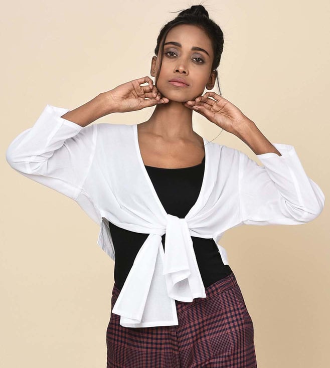 Yell White Sassy Summer Shrug for Women 