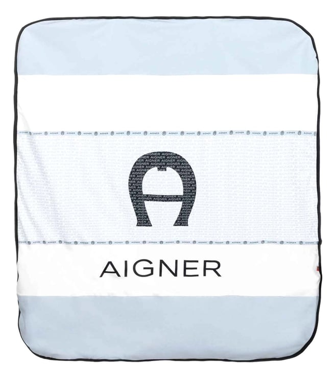 Buy Aigner Kids Blue Logo Print 87cm Baby Boy Blanket Online