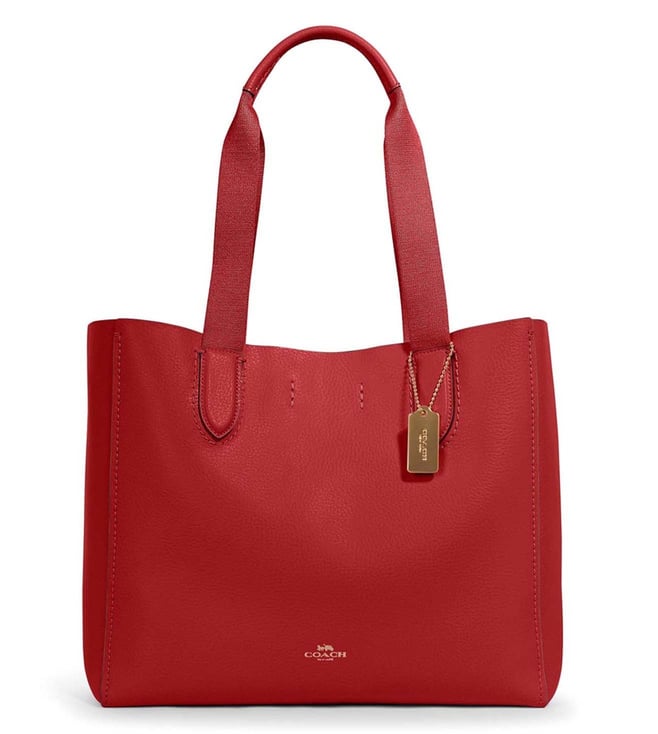 Buy Coach IM 1941 Red Medium Pebbled Leather Derby Tote for Women Online Tata CLiQ Luxury