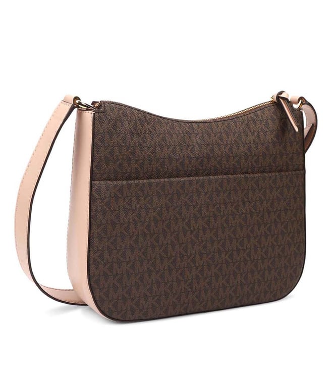 Buy MICHAEL Michael Kors Brown & Soft Pink Samira Cross Body Bag for