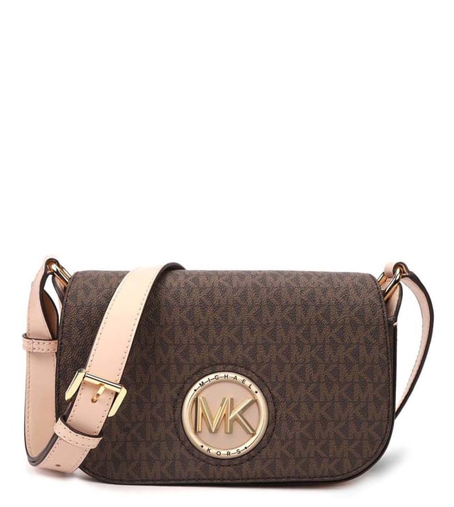 Buy MICHAEL Michael Kors Brown & Soft Pink Samira Cross Body Bag for Women  Online @ Tata CLiQ Luxury